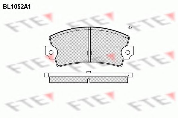 Комплект тормозных колодок, дисковый тормоз FTE BL1052A1