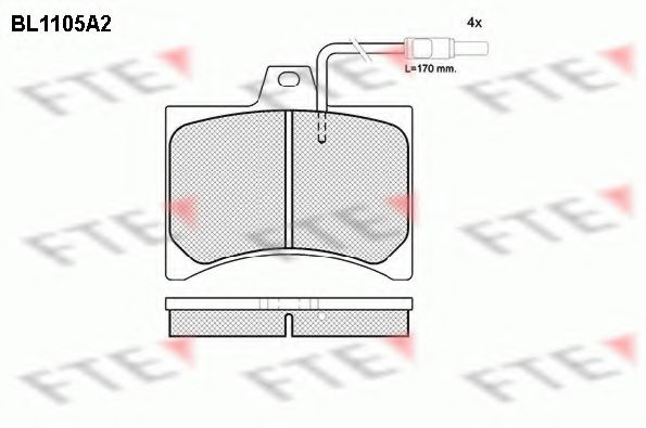 Комплект тормозных колодок, дисковый тормоз FTE BL1105A2