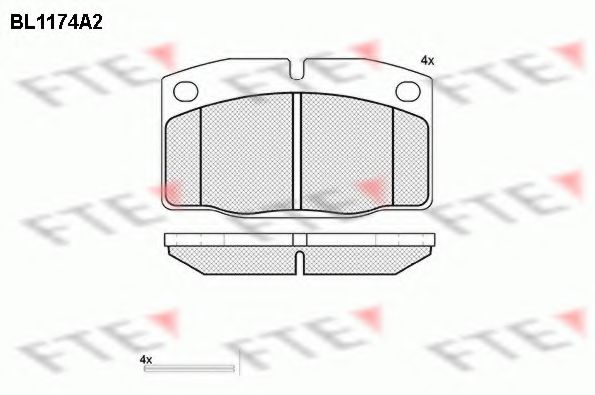 Комплект тормозных колодок, дисковый тормоз FTE BL1174A2