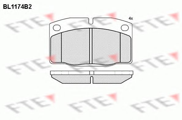 Комплект тормозных колодок, дисковый тормоз FTE BL1174B2