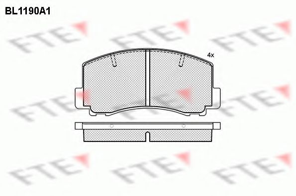 Комплект тормозных колодок, дисковый тормоз FTE BL1190A1