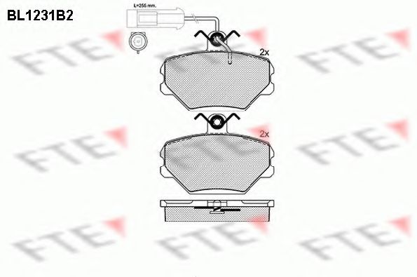 Комплект тормозных колодок, дисковый тормоз FTE BL1231B2