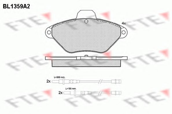 Комплект тормозных колодок, дисковый тормоз FTE BL1359A2