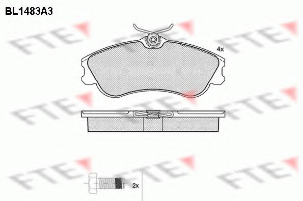 Комплект тормозных колодок, дисковый тормоз FTE BL1483A3