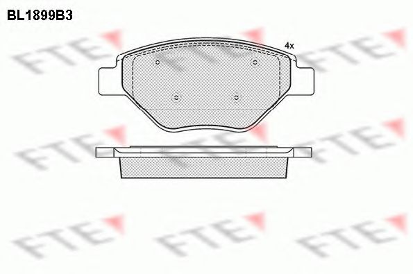 Комплект тормозных колодок, дисковый тормоз FTE BL1899B3