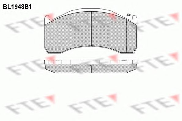 Комплект тормозных колодок, дисковый тормоз FTE BL1948B1