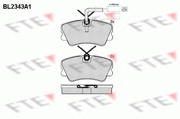 Комплект тормозных колодок, дисковый тормоз FTE BL2343A1