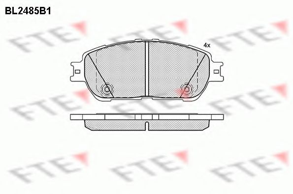 Комплект тормозных колодок, дисковый тормоз FTE BL2485B1