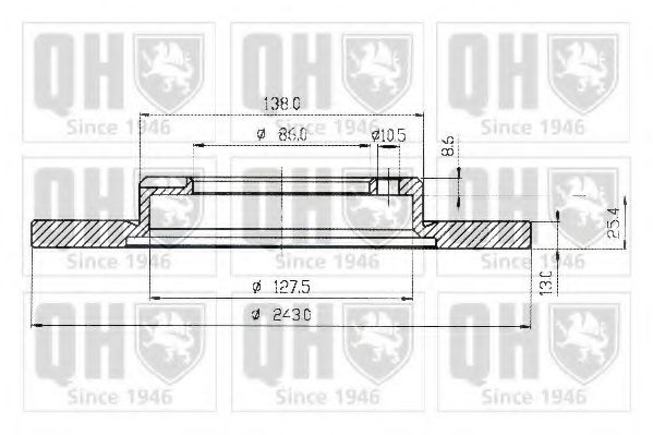 Тормозной диск QUINTON HAZELL BDC3533