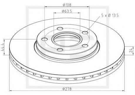 Тормозной диск PE Automotive 116.009-00A