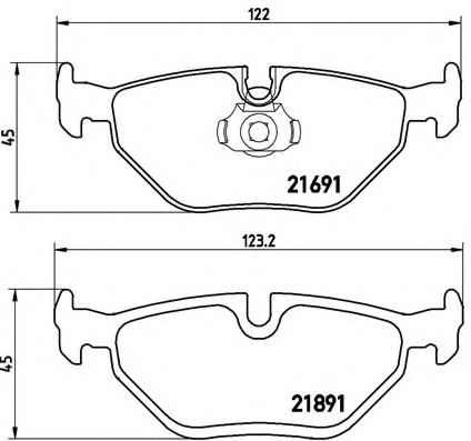 Комплект тормозных колодок, дисковый тормоз BREMBO P 06 023