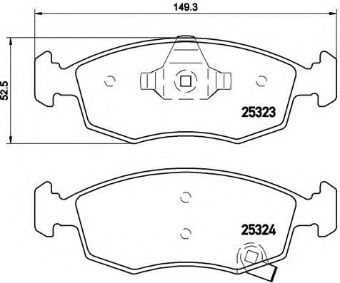 Комплект тормозных колодок, дисковый тормоз BREMBO P 11 031