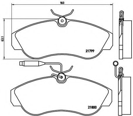 Комплект тормозных колодок, дисковый тормоз BREMBO P 23 069