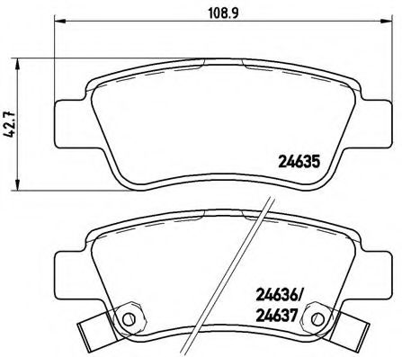 Комплект тормозных колодок, дисковый тормоз BREMBO P 28 046