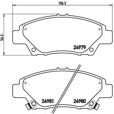 Комплект тормозных колодок, дисковый тормоз BREMBO P 28 050