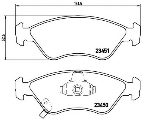 Комплект тормозных колодок, дисковый тормоз BREMBO P 30 007