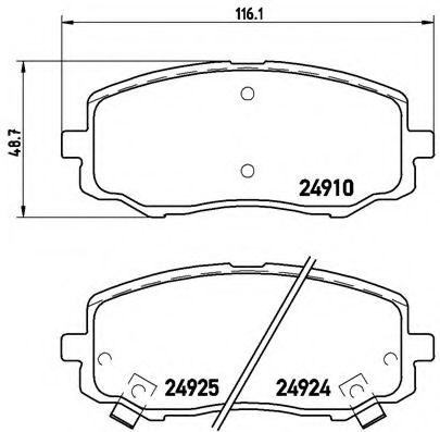 Комплект тормозных колодок, дисковый тормоз BREMBO P 30 045