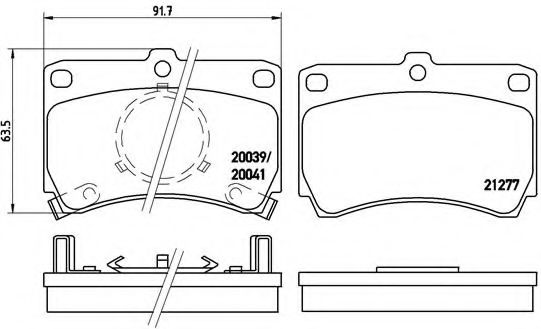 Комплект тормозных колодок, дисковый тормоз BREMBO P 49 007