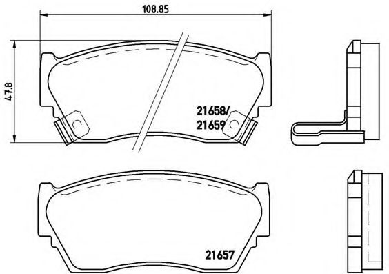 Комплект тормозных колодок, дисковый тормоз BREMBO P 56 027