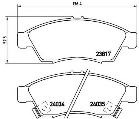 Комплект тормозных колодок, дисковый тормоз BREMBO P 79 014