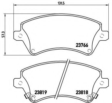 Комплект тормозных колодок, дисковый тормоз BREMBO P 83 064