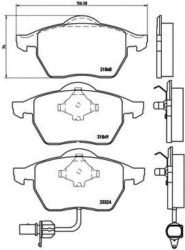 Комплект тормозных колодок, дисковый тормоз BREMBO P 85 060