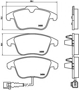 Комплект тормозных колодок, дисковый тормоз BREMBO P 85 112