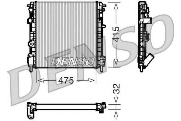 Радиатор, охлаждение двигателя DENSO DRM23014