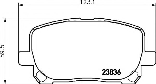 Комплект тормозных колодок, дисковый тормоз MINTEX 23836