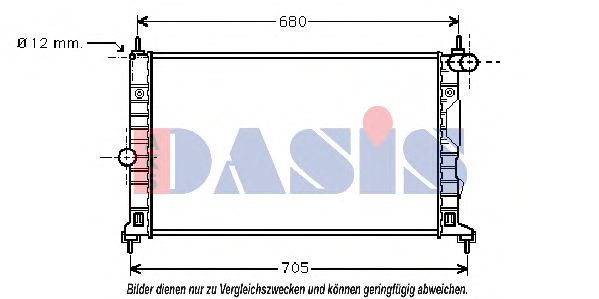 Радиатор, охлаждение двигателя AKS DASIS 190007N