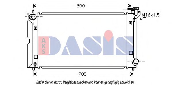 Радиатор, охлаждение двигателя AKS DASIS 210141N