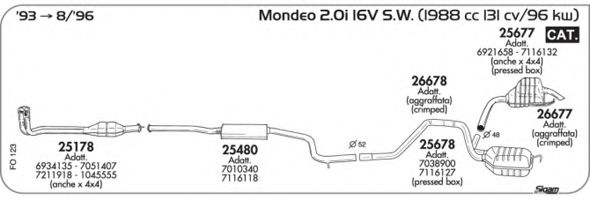 Система выпуска ОГ AKS DASIS SGFO123