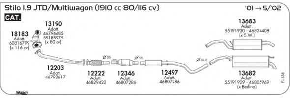 Система выпуска ОГ AKS DASIS SGFI338