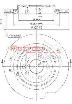 Тормозной диск METZGER 25108 V