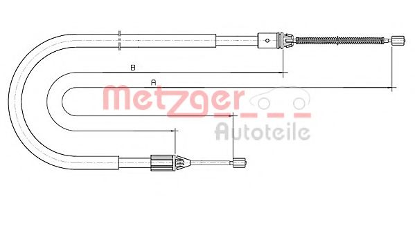 Трос, стояночная тормозная система METZGER 10.6691