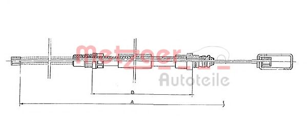 Трос, стояночная тормозная система METZGER 11.6762