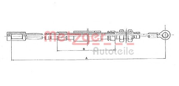 Трос, стояночная тормозная система METZGER 1171.2