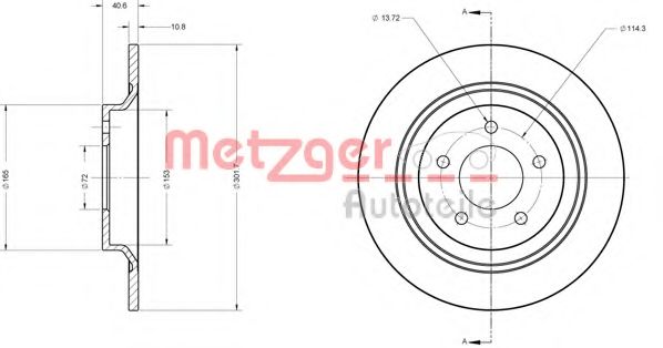 Тормозной диск METZGER 6110198