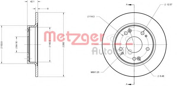 Тормозной диск METZGER 6110199