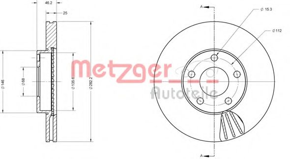 Тормозной диск METZGER 6110231