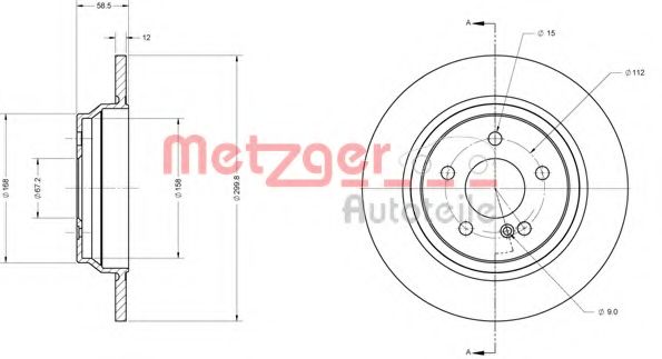 Тормозной диск METZGER 6110489