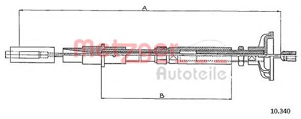 Трос, управление сцеплением METZGER 10.340