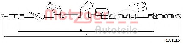 Трос, стояночная тормозная система METZGER 17.4215