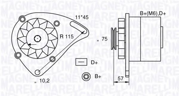 Генератор MAGNETI MARELLI 063321067010