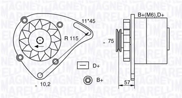 Генератор MAGNETI MARELLI 063321000010