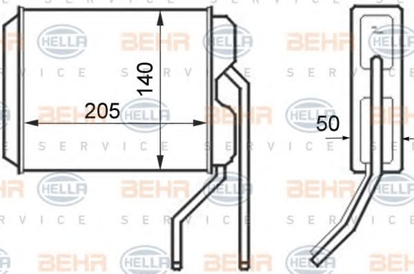 Теплообменник, отопление салона BEHR HELLA SERVICE 8FH 351 024-411