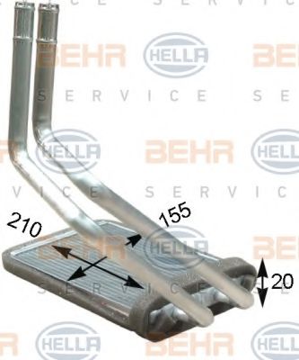 Теплообменник, отопление салона BEHR HELLA SERVICE 8FH 351 315-691