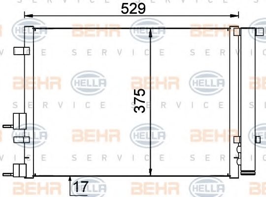 Конденсатор, кондиционер BEHR HELLA SERVICE 8FC 351 318-671