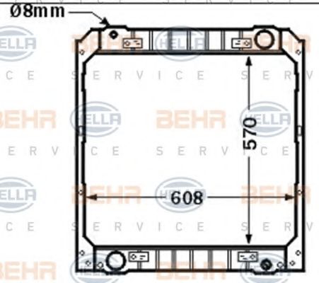 Радиатор, охлаждение двигателя BEHR HELLA SERVICE 8MK 376 717-561