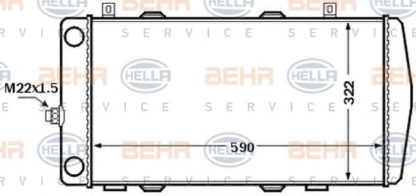 Радиатор, охлаждение двигателя BEHR HELLA SERVICE 8MK 376 772-511